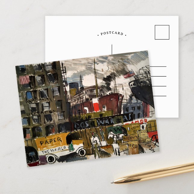 New York Docks | Joaquín Torres-García Postkarte (Von Creator hochgeladen)