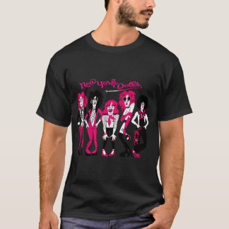 New York Dolls Cartoon Glam Punk Charakter Band T-Shirt