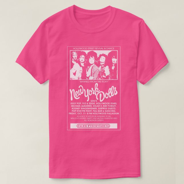 New York Dolls Show Poster T-Shirt (Design vorne)