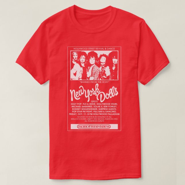New York Dolls Show Poster T-Shirt (Design vorne)