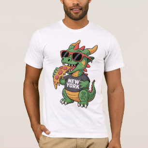 New York Dragon T - Shirt Cool Sunglasses WIth Piz