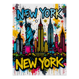 New York Dreams: Vibrant Urban Travel Poster