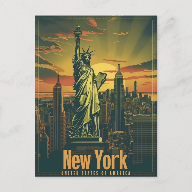New York - Eine Lady Liberty Postkarte (Vorderseite)