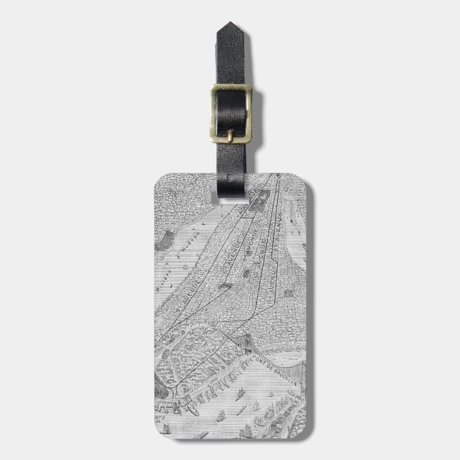 New York: EL-Zug, C1878 Gepäckanhänger (Vorderseite vertikal)