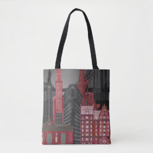 New York Elevations by Night - Red