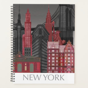 New York Elevations by Night - Red Planer