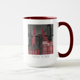 New York Elevations by Night - Red Tasse