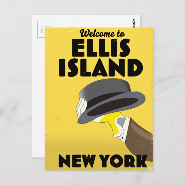 New York Ellis Island Postkarte (Vorne/Hinten)