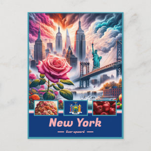 New York Essence Sehenswürdigkeiten und Legends Postkarte