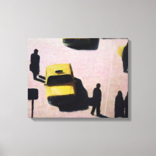 New York fährt 1990 mit einem Taxi Leinwanddruck