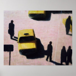 New York fährt 1990 mit einem Taxi Poster