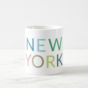 New York: Farbiger Text   Kaffeetasse