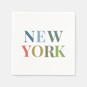 New York: Farbiger Text Serviette