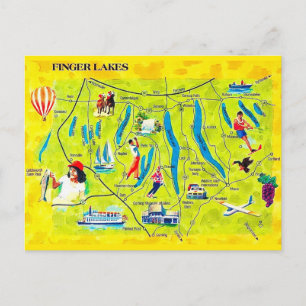 New York Finger Lakes Illustrierte Postkarte