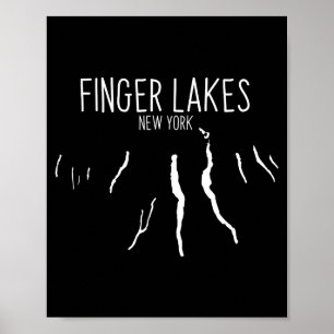 New York Finger Lakes Kartendesign _1 Poster