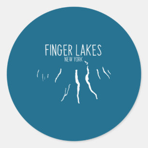 New York Finger Lakes Kartendesign _1 Runder Aufkleber