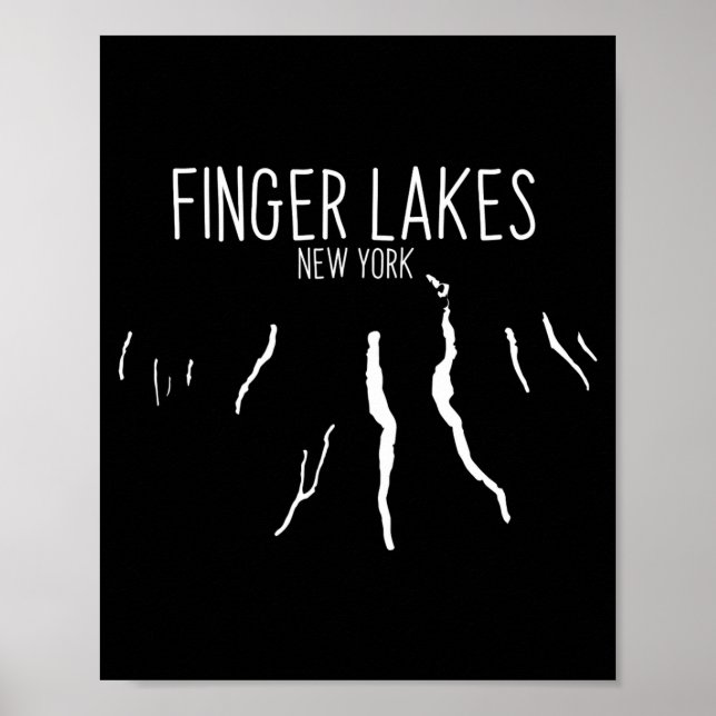 New York Finger Lakes Map Design _1  Poster (Vorne)