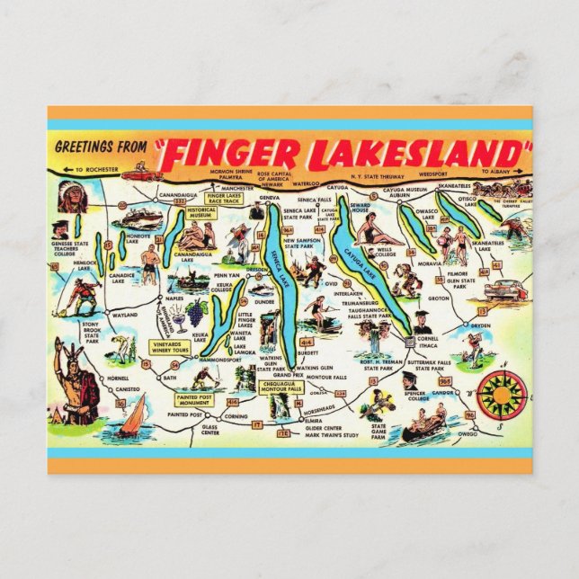 New York Finger Lakes Postkarte (Vorderseite)