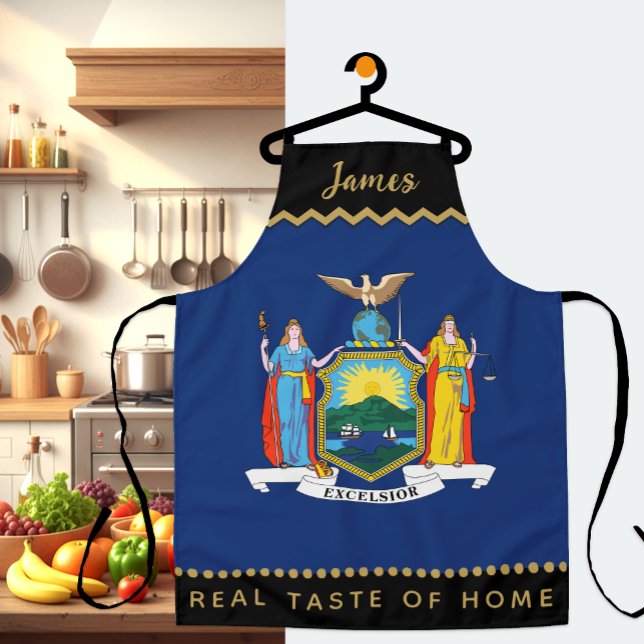 New York Flag Koch Schürze, New Yorker Schürze (Patriotic New York Chefs Apron / name)