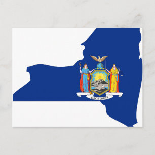 New York Flag Map Postkarte