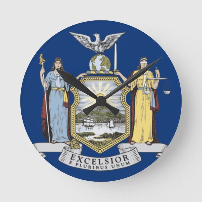 NEW YORK FLAG RUNDE WANDUHR (Vorderseite)