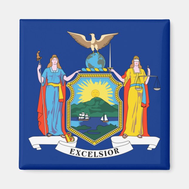 New York Flag, The Empire State, American Colonies Magnet (Vorne)