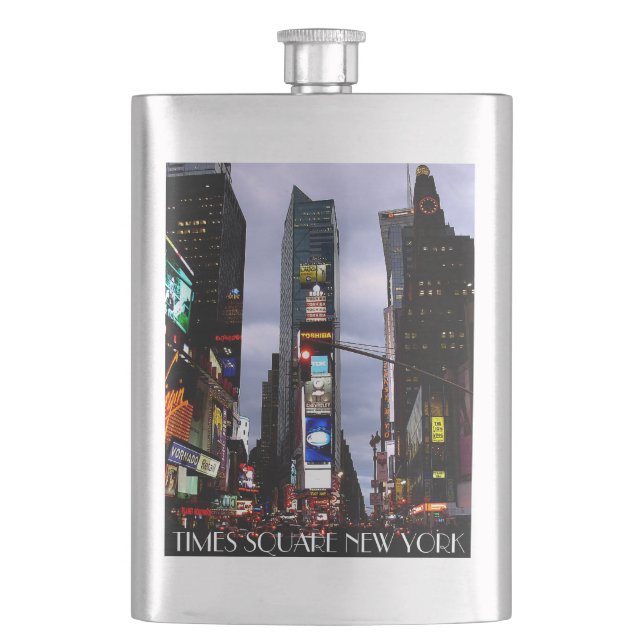 New York Flask NYC Times Square Souvenir Flask Flachmann (Vorderseite)
