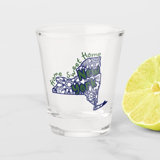 New York Floral Doodles Schnapsglas (Vorderseite)