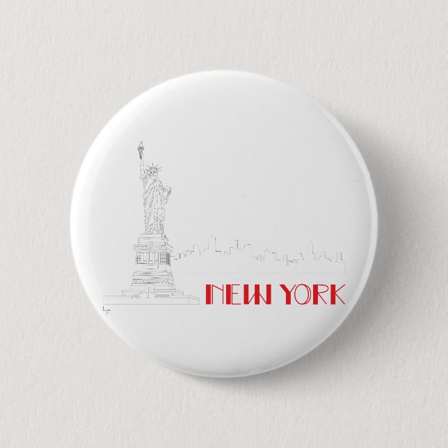 New York, Freiheitsstatue Cool Button (Vorderseite)