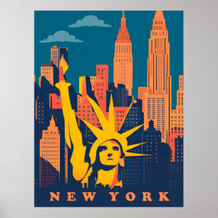 New York, Freiheitsstatue, Reise Poster