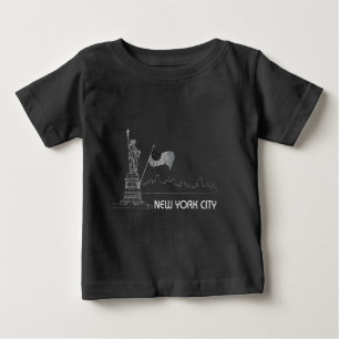 New York - Freiheitsstatue USA-Flagge Baby T-shirt