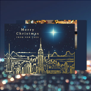 New York Frohe Weihnachten Stern Foto Folienkarte Folien Feiertagskarte