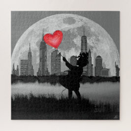 NEW YORK Full Moon Girl Herzballon Puzzle