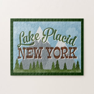New York Fun Retro Snowy Mountains Puzzle