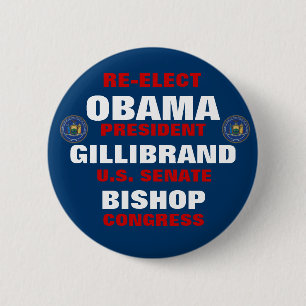 New York für Bischof Obama Gillibrand Button