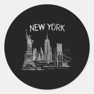 New York für Männer Frauen Ny City Vintage Urban N Runder Aufkleber