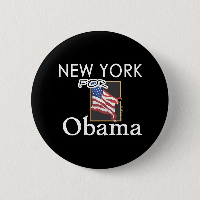 New York für Obama-Knopf Button (Vorderseite)