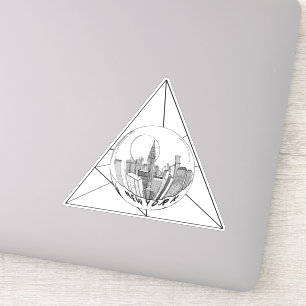 New York Geometric Simple Lines White and Black Aufkleber