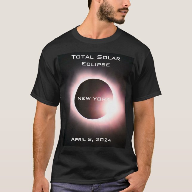 NEW YORK Gesamte Sonnenfinsternis 8. April 2024 T-Shirt (Vorderseite)