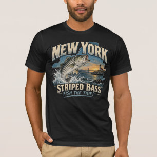 NEW YORK GESTREIFTER BARSCH FISCHT DIE FLUT! T-Shirt