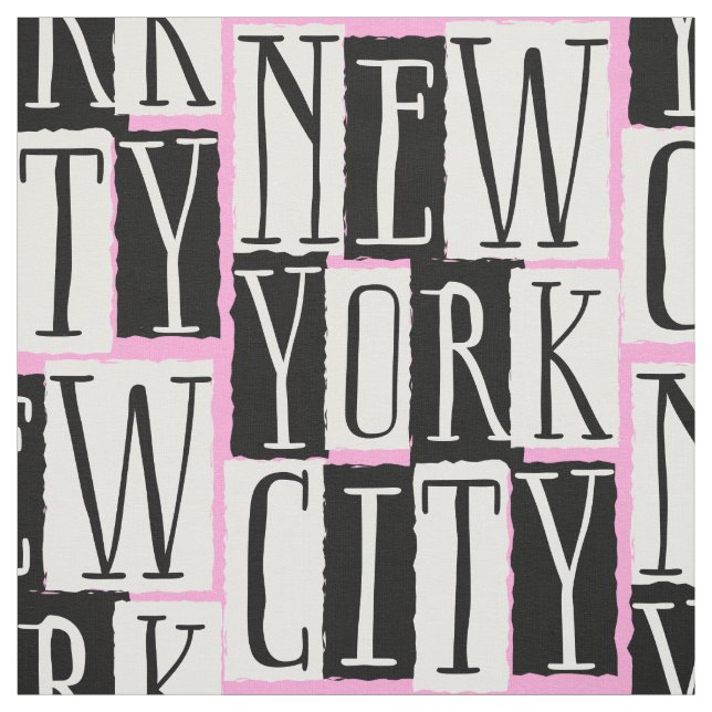 New York Girl Manhattan Pink Party Stoff (Muster)