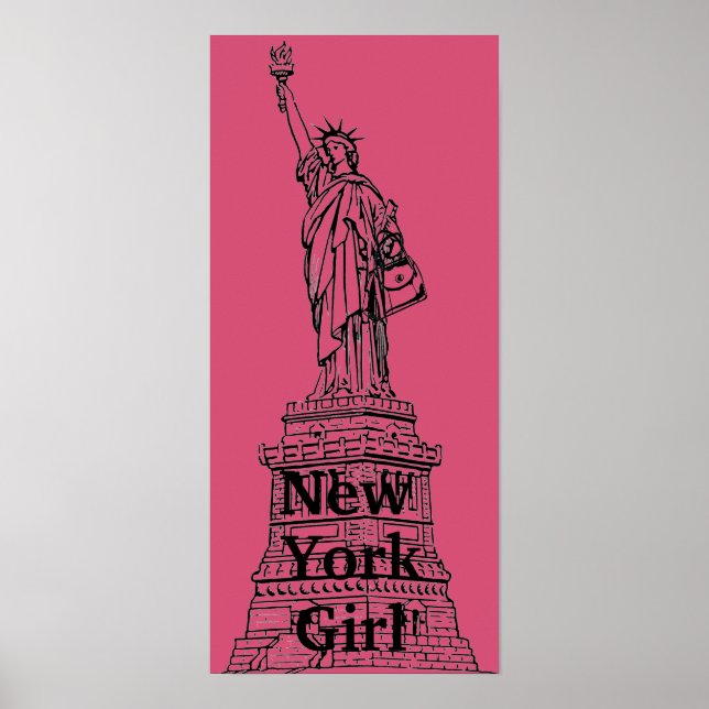 New York Girl Statue of Liberty Poster (Vorne)