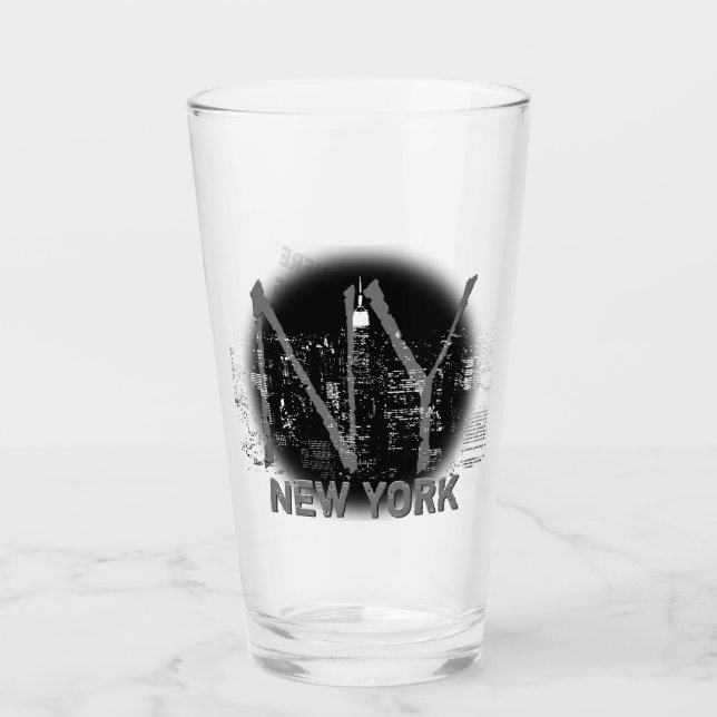New York Glasses Personalisiert New York Souvenirs Glas (Vorderseite)