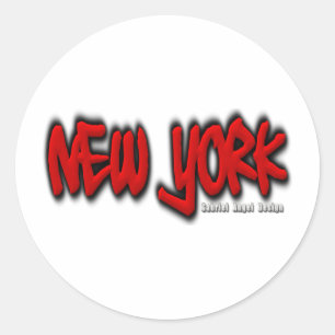 New York Graffiti Runder Aufkleber
