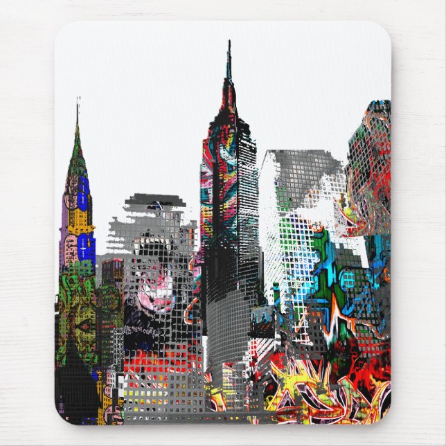New York Graffiti skyline Mousepad (Vorne)