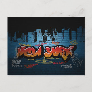 New York Grafitti Postcard Postkarte