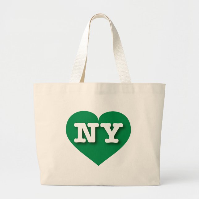 New York Green Heart - I Liebe NY Jumbo Stoffbeutel (Vorne)