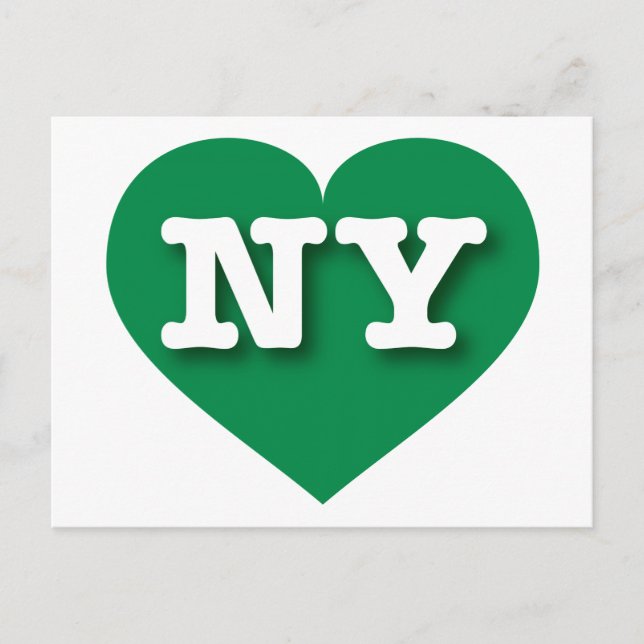 New York Green Heart - I Liebe NY Postkarte (Vorderseite)