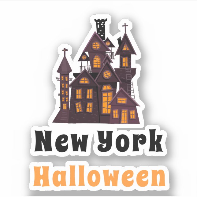 New York Halloween Spuk House Sticker (Vorderseite)