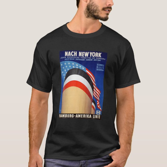 New York Hamburg Germany America Steering Line T T-Shirt (Vorderseite)